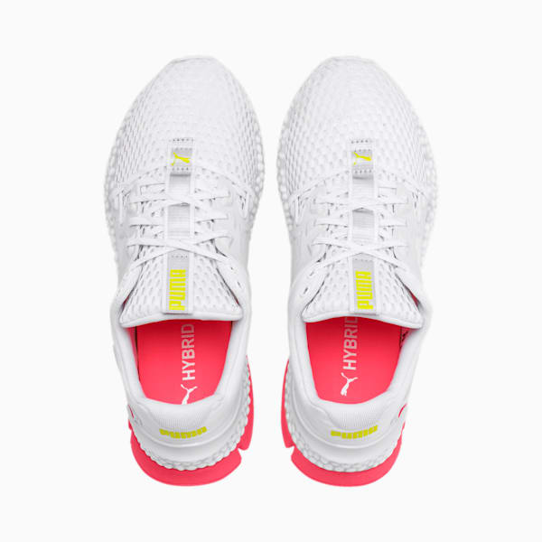 HYBRID Sky Women's Running Shoes, Puma White-Pink Alert-Yellow Alert, extralarge