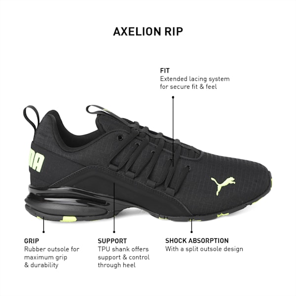 Axelion Rip Men's Running Shoes, Puma Black-Yellow Alert