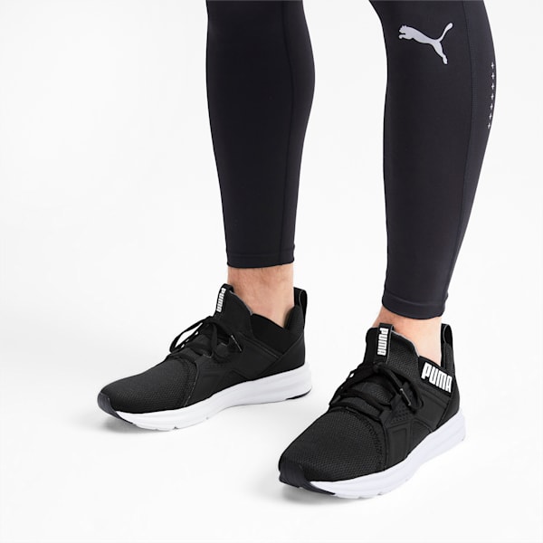 Enzo Sport Men's Running Shoes, Puma Black-Puma White, extralarge-IND