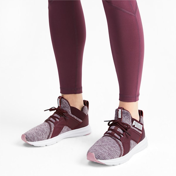 Enzo Heathered Women's Running Shoes, Vineyard Wine-Bridal Rose-Puma White, extralarge-IND