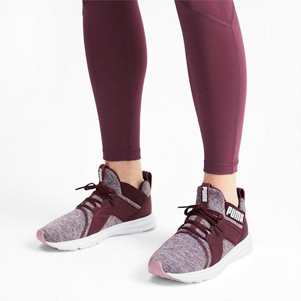 Enzo Heather Women’s Sneakers, Vineyard Wine-Bridal Rose-Puma White, extralarge