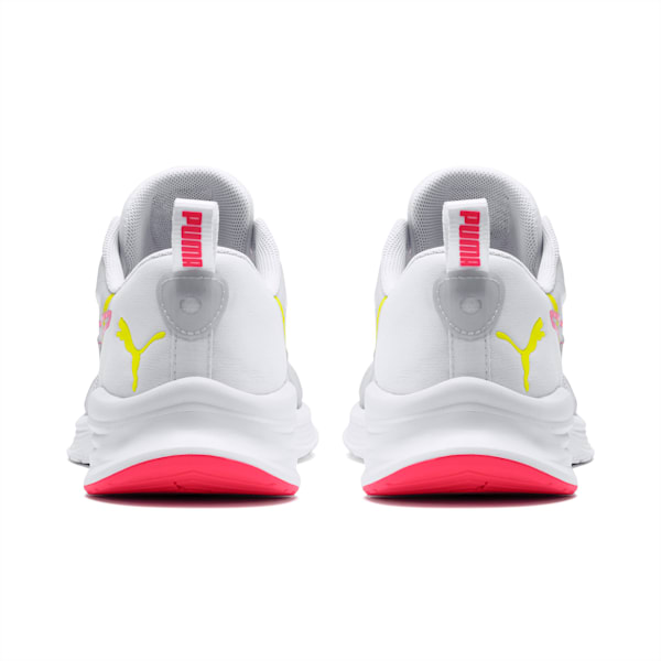 Hybrid Fuego Women's Running Shoes, Puma White-Pink Alert-Yellow Alert, extralarge-IND