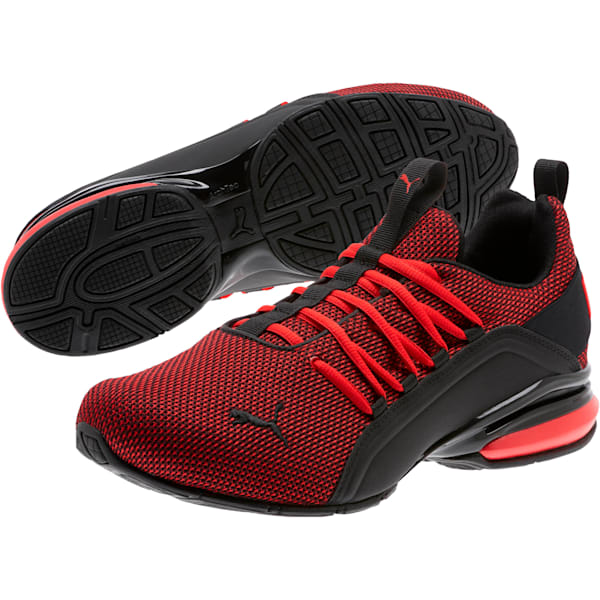 Axelion Mesh Wide Men's Training Shoes, High Risk Red-Puma Black, extralarge