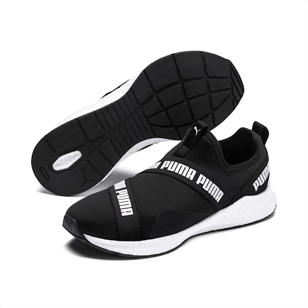 NRGY Star Men's Slip-On Running Shoes, Puma Black-Pearl-Puma White, extralarge