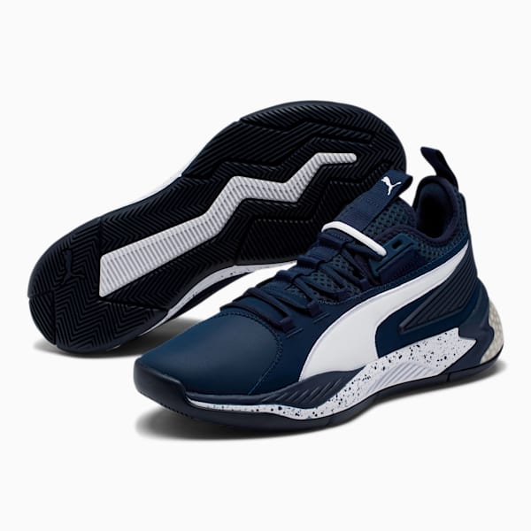 Uproar Core Basketball Shoes, Peacoat-Puma White, extralarge