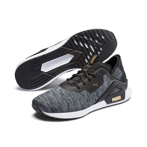 Rogue X Knit Men's Training Shoes, Puma Black-CASTLEROCK-Puma Team Gold, extralarge