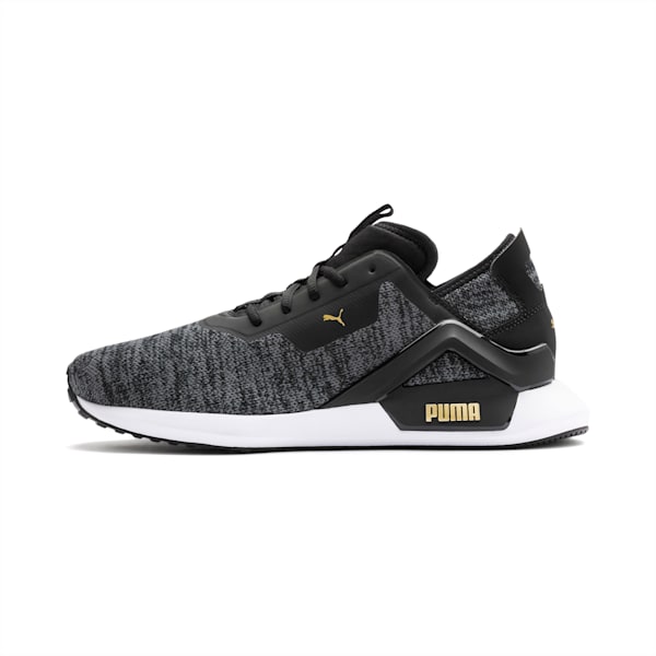 Rogue X Knit Men's Training Shoes, Puma Black-CASTLEROCK-Puma Team Gold, extralarge