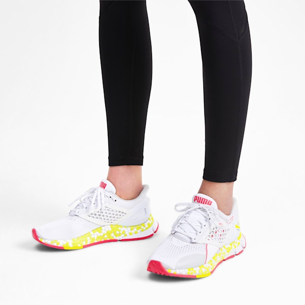 HYBRID NETFIT Astro Women's Running Shoes, White-Yellow Alert-Pnk Alert, extralarge-IND