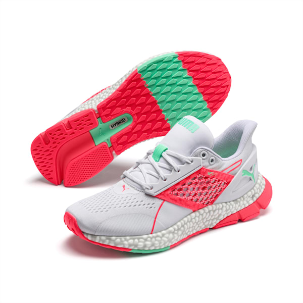 HYBRID Astro Women's Running Shoes, Puma White-Ignite Pink-Green Glimmer, extralarge