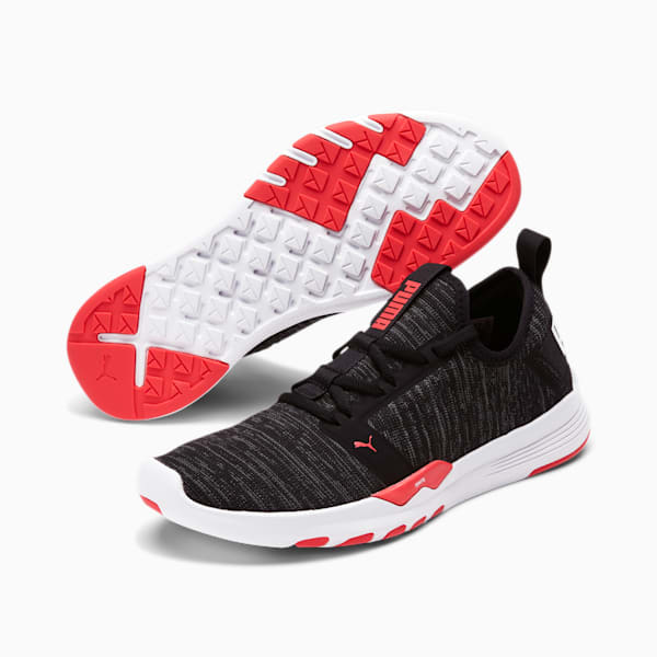 IGNITE Contender Knit Women's Running Shoes, Puma Black-Nrgy Red-Puma White, extralarge