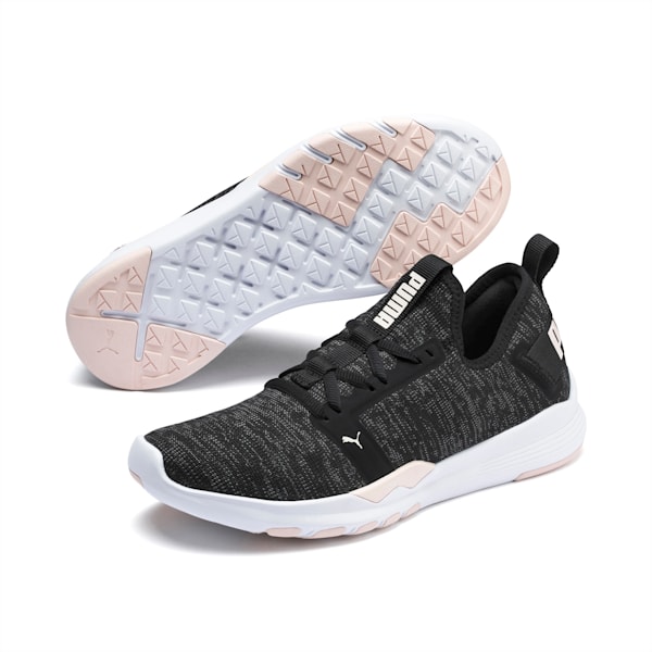 IGNITE Contender Knit Women's Running Shoes, Puma Black-CASTLEROCK-Rosewater, extralarge