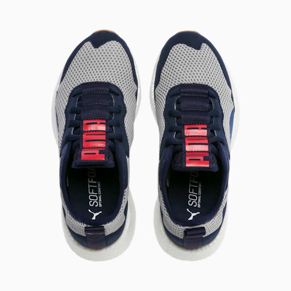 NRGY Neko Skim Running Shoes JR, Peacoat-High Rise-Galaxy Blue-High Risk Red-Puma White, extralarge