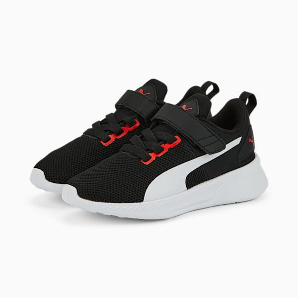 キッズ フライヤー ランナー V PS スニーカー 17-21cm, Puma Black-Puma White-Puma Red