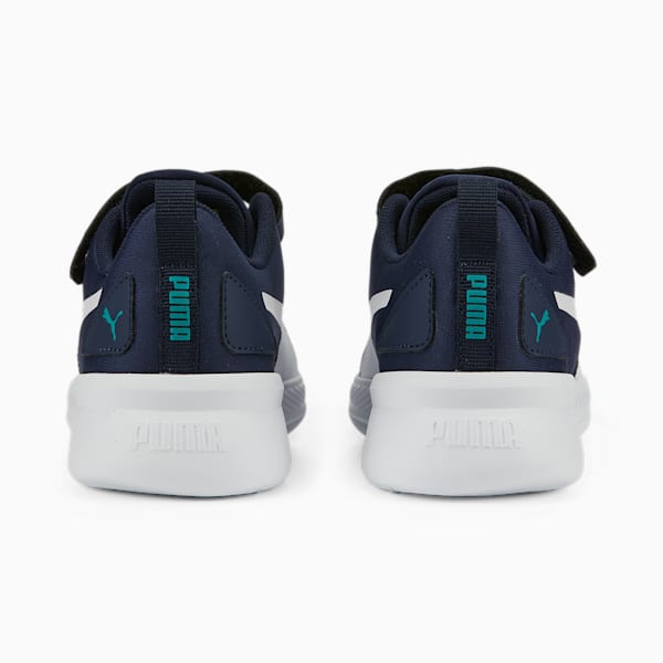 キッズ フライヤー ランナー V PS スニーカー 17-21cm, Peacoat-Puma White-Deep Aqua