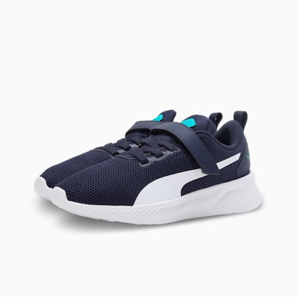Flyer Runner V SoftFoam Kids' Shoes, Peacoat-Puma White-Deep Aqua, extralarge-IND