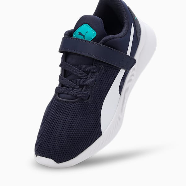 Flyer Runner V SoftFoam Kids' Shoes, Peacoat-Puma White-Deep Aqua, extralarge-IND