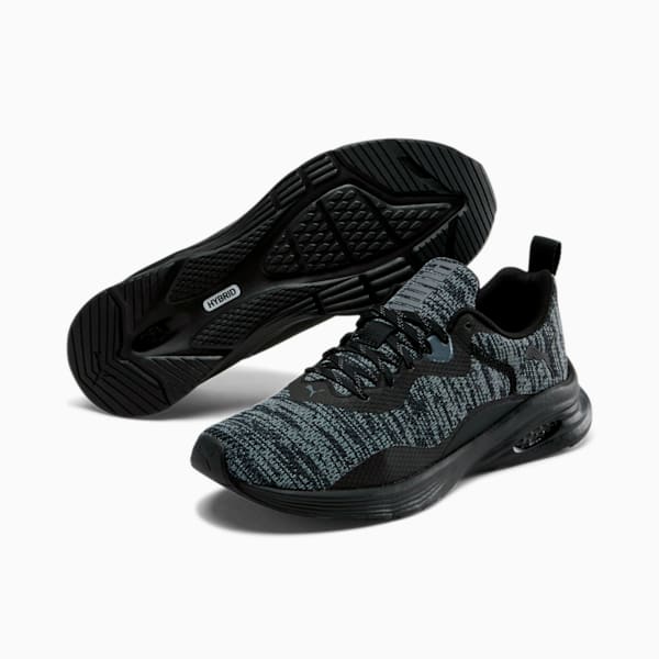 HYBRID Fuego Knit Men's Running Shoes, Puma Black-CASTLEROCK, extralarge