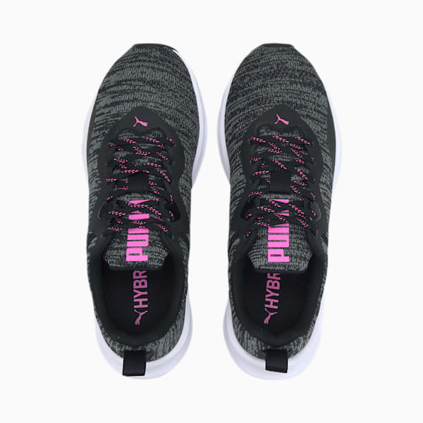 HYBRID Fuego Knit Women's Running Shoes, Puma Black-Luminous Pink, extralarge