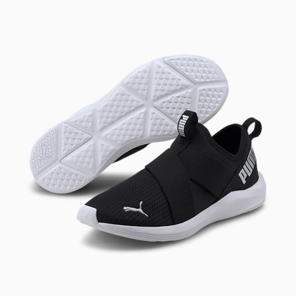 Prowl Slip On Women's Training Shoes, Puma Black-Metallic Silver, extralarge