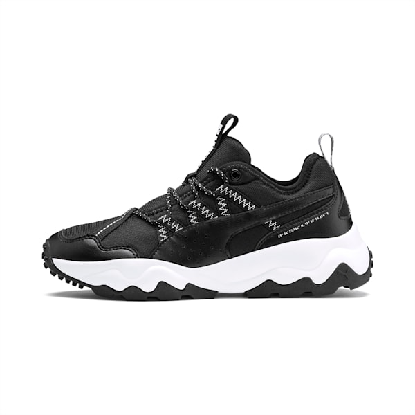 Ember Trail Women’s Running Shoes, Black-White-Metallic Silver, extralarge