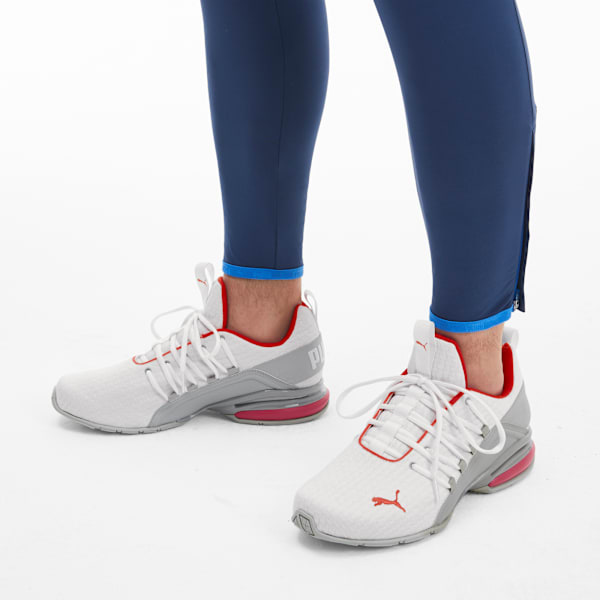 Axelion Block Men's Running Shoes, Puma White-High Rise-High Risk Red, extralarge-GBR