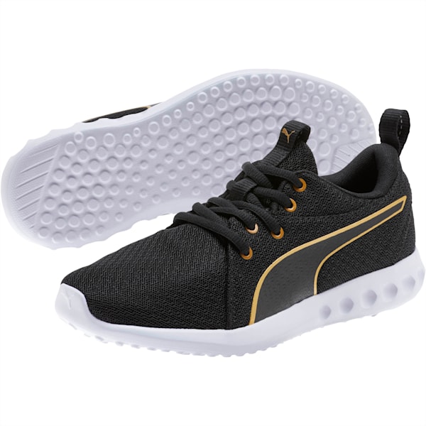 Carson 2 Metallic Mesh Shoes JR, Puma Black-Gold, extralarge