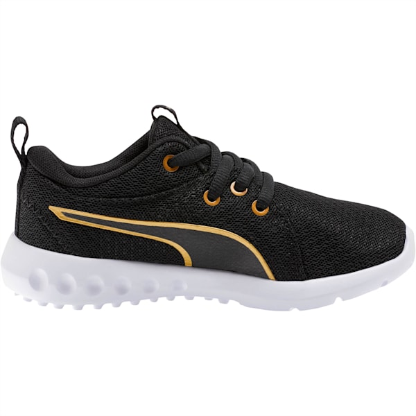 Carson 2 Metallic Mesh Little Kids' Shoes, Puma Black-Gold, extralarge