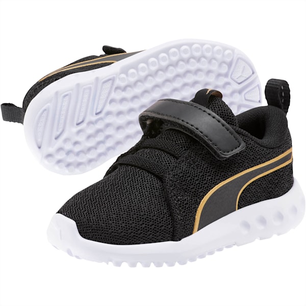 Carson 2 Metallic Mesh Toddler Shoes, Puma Black-Gold, extralarge