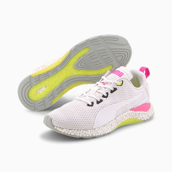 HYBRID Runner v2 Running Shoes, Puma White-Yellow Alert-High Rise-Luminous Pink, extralarge