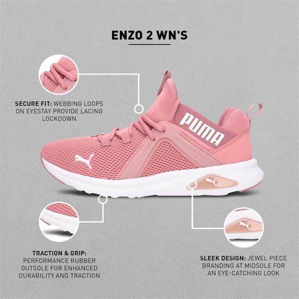 Enzo 2 Women's Running Shoes, Foxglove-Puma White, extralarge-IND
