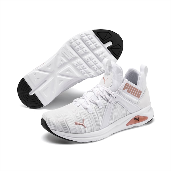 Enzo 2 Metal Women's Running Shoes, Puma White-Rose Gold, extralarge-IND