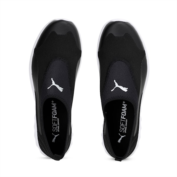 Concave 2 Slip-On SoftFoam Men’s Walking Shoes, Puma Black-Silver, extralarge-IND