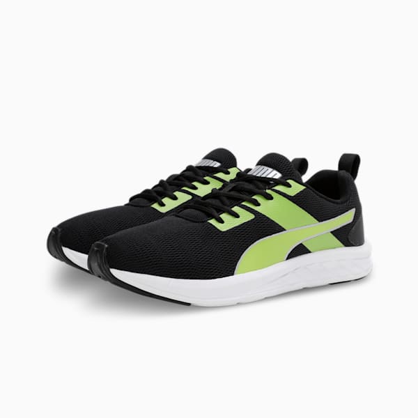 Meteor NU Men’s Running Shoes, Puma Black-Limepunch, extralarge-IND