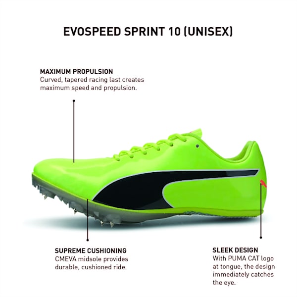 evoSPEED Sprint 10 Unisex Running Shoes, Fizzy Yellow-Puma Black, extralarge-IND