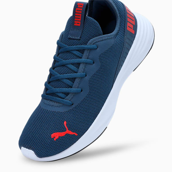 Hustle XT Men's Running Shoes, Dark Denim-High Risk Red, extralarge-IND