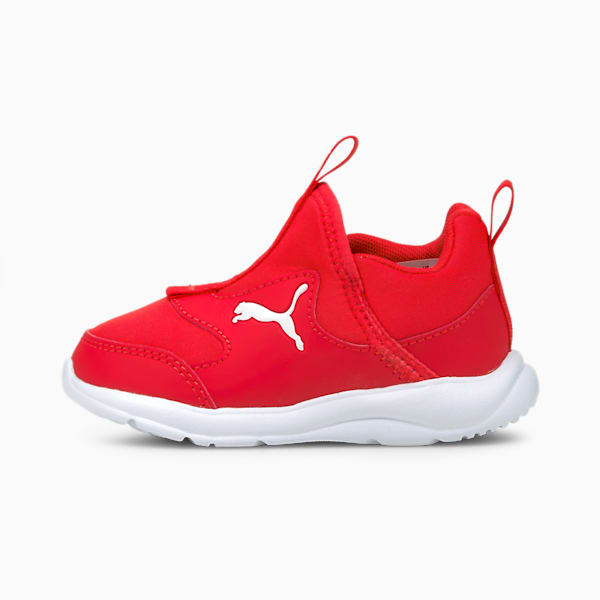 Fun Racer Toddler Slip-On Shoes, Poppy Red-Puma White, extralarge