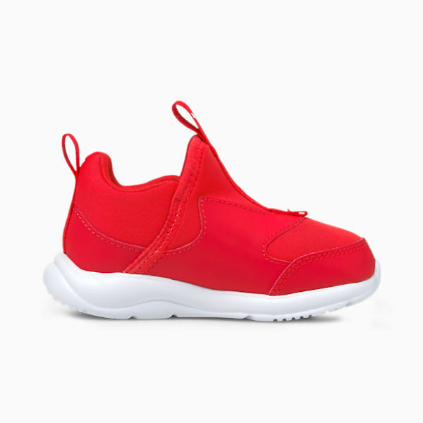 Fun Racer Toddler Slip-On Shoes, Poppy Red-Puma White, extralarge