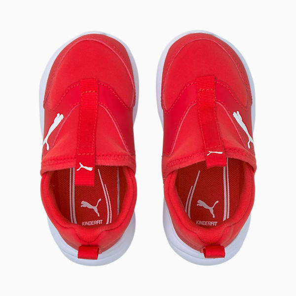 Fun Racer Toddler Slip-On Shoes, Poppy Red-Puma White, extralarge