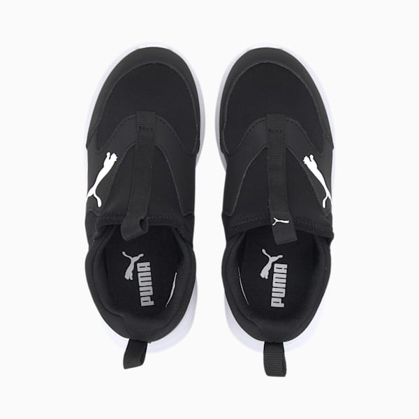 Fun Racer Little Kids' Slip-On Shoes, Puma Black-Puma White, extralarge