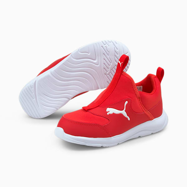 Fun Racer Slip On Kids' Sneakers, Poppy Red-Puma White, extralarge-IND