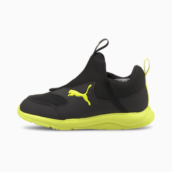 Fun Racer Little Kids' Slip-On Shoes, Puma Black-Nrgy Yellow, extralarge