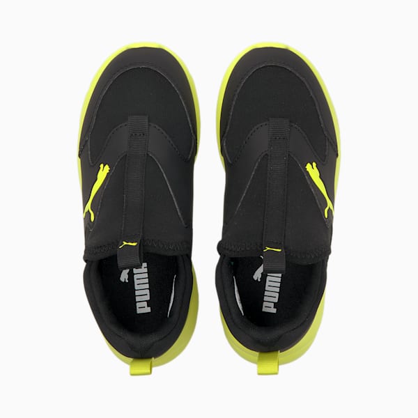 Fun Racer Little Kids' Slip-On Shoes, Puma Black-Nrgy Yellow, extralarge