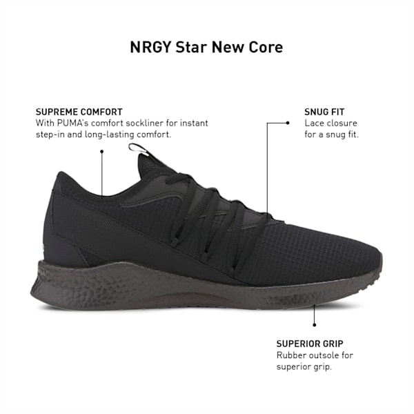 NRGY Star New Core Running Shoes, Puma Black-Puma Black, extralarge-IND