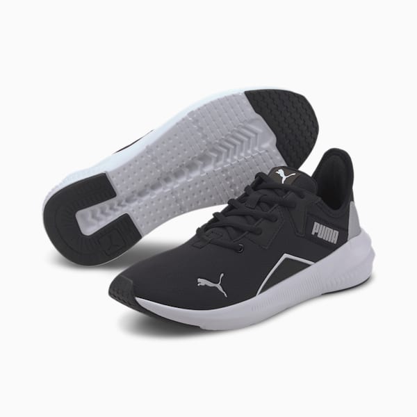 Platinum Women's Training Shoes, Puma Black-Puma White-Metallic Silver, extralarge