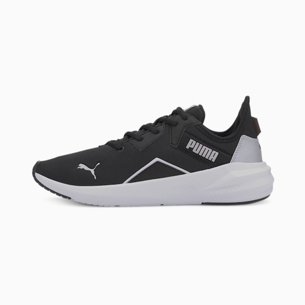 Platinum Women's Training Shoes, Puma Black-Puma White-Metallic Silver, extralarge