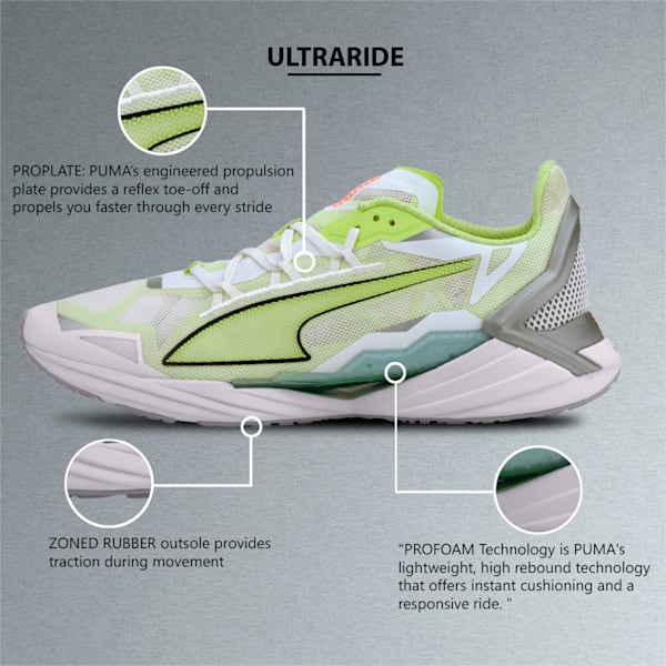UltraRide ProFoam Men's Running Shoes, Puma White-Fizzy Yellow, extralarge-IND