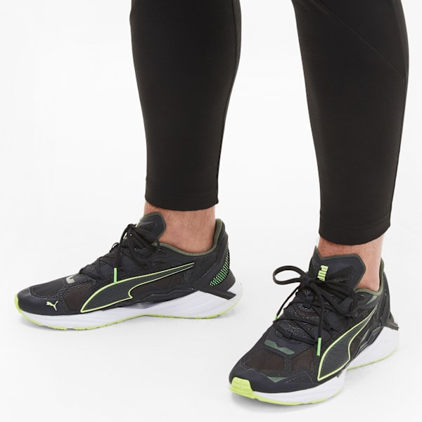 UltraRide Men's High-Rebound Cushion Running Shoes, Puma Black-Elektro Green-Puma White, extralarge-IND