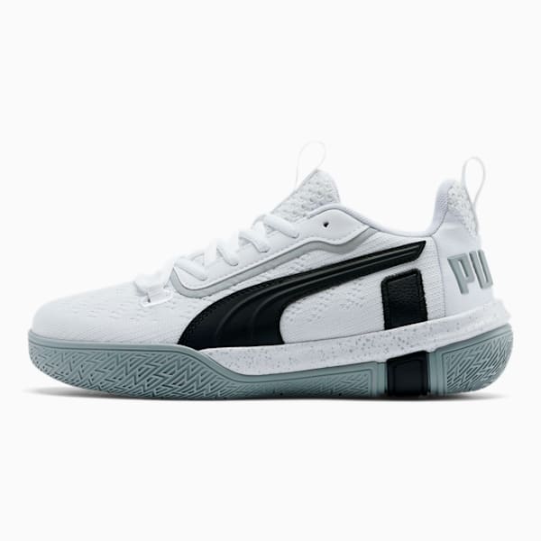 Legacy Low Basketball Shoes JR, Puma White-Puma Black, extralarge