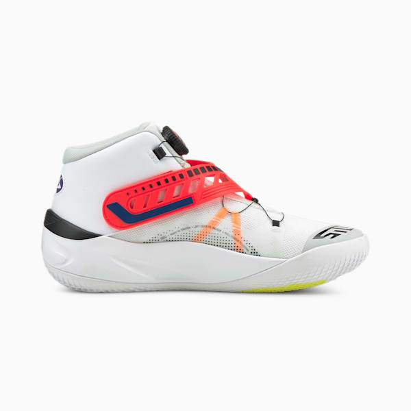 DISC Rebirth Basketball Shoes, Puma White-Yellow Alert, extralarge