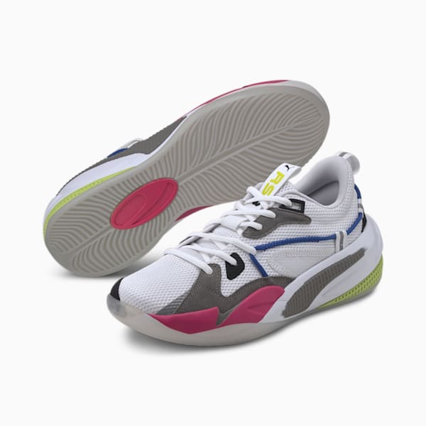 RS-DREAMER Basketball Shoes, Puma White-Steel Gray-Beetroot Purple, extralarge